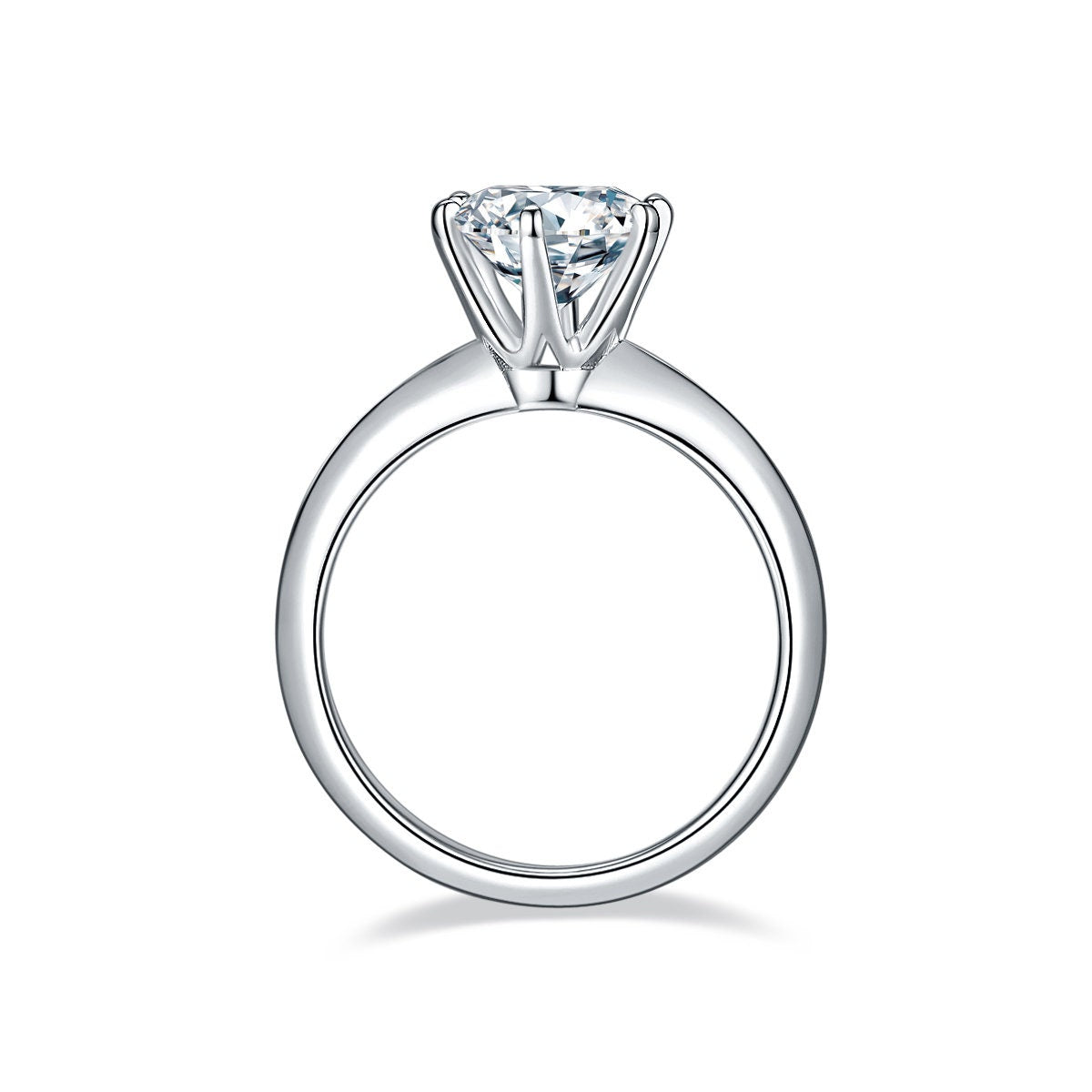 1.35ct Round Cut Solitaire Moissanite Diamond Engagement Ring