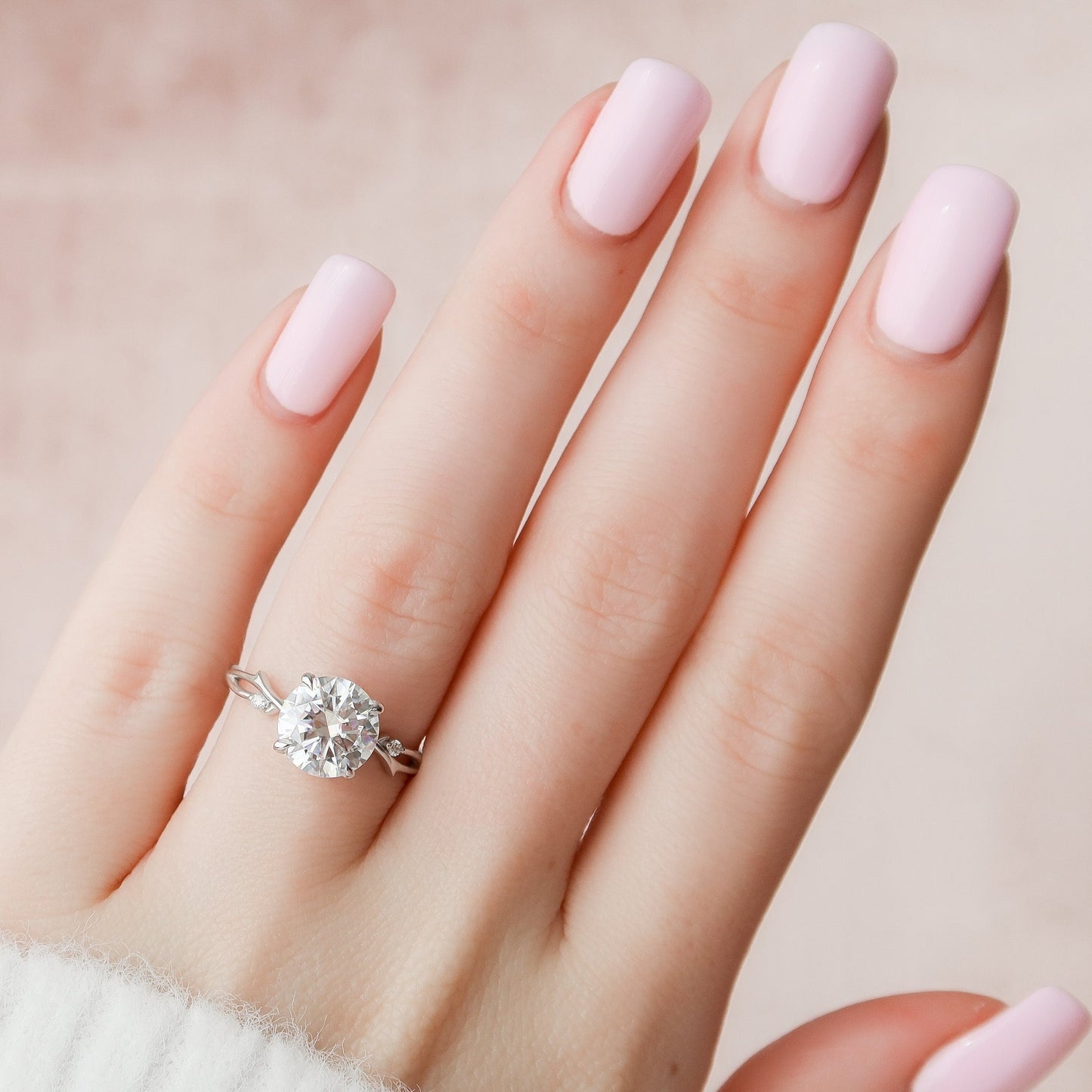 2.50CT Twig Round Moissanite Nature Inspired Branch Diamond Engagement Ring