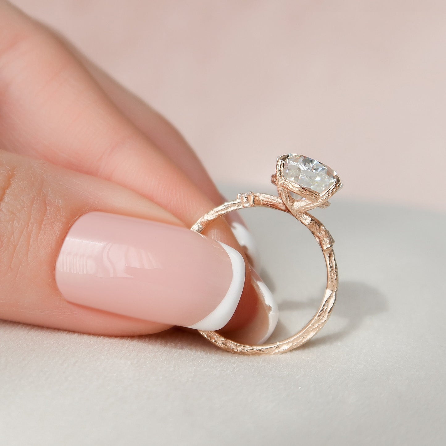 4.0CT Oval Cut Moissanite Branches Engagement Ring
