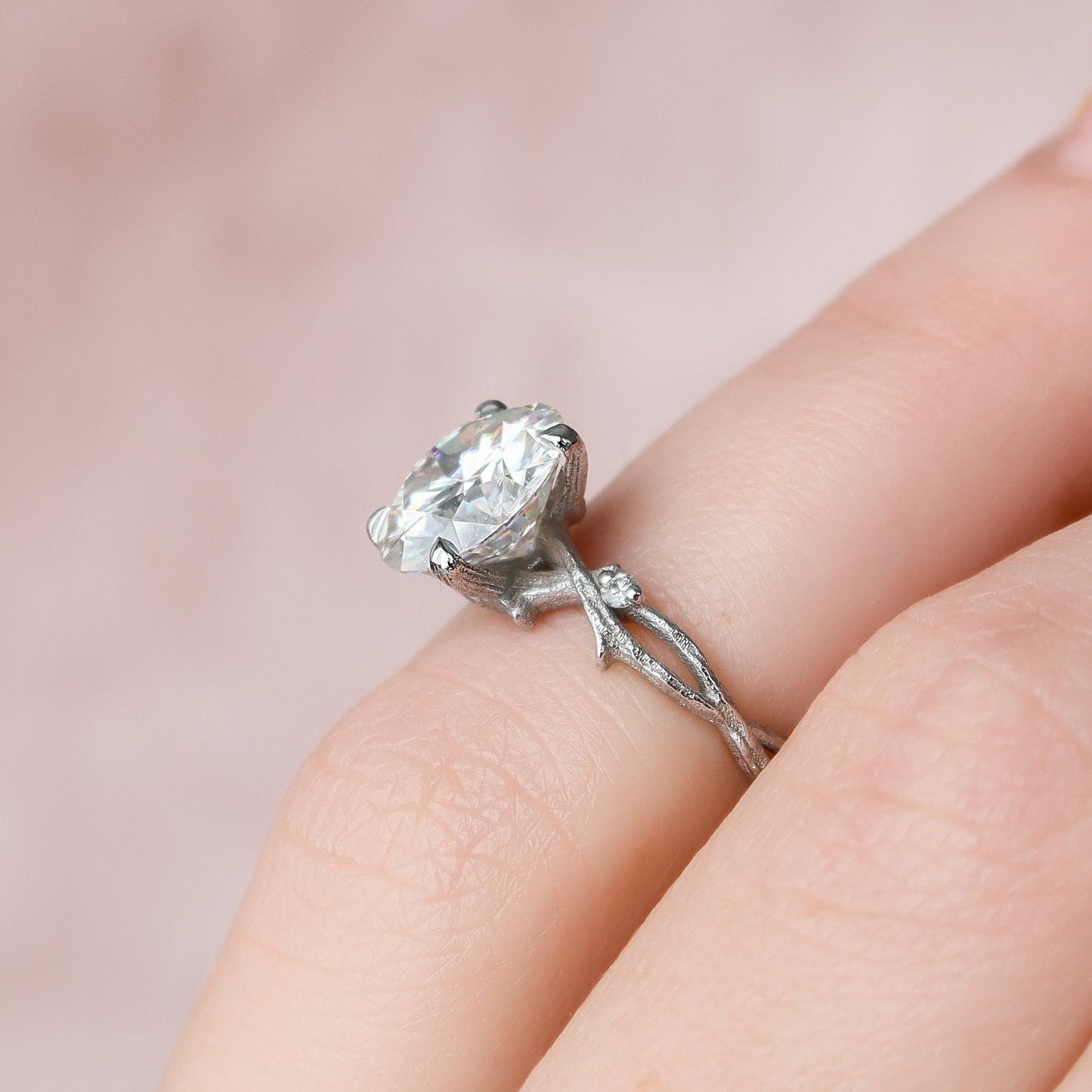2.50CT Twig Round Moissanite Nature Inspired Branch Diamond Engagement Ring