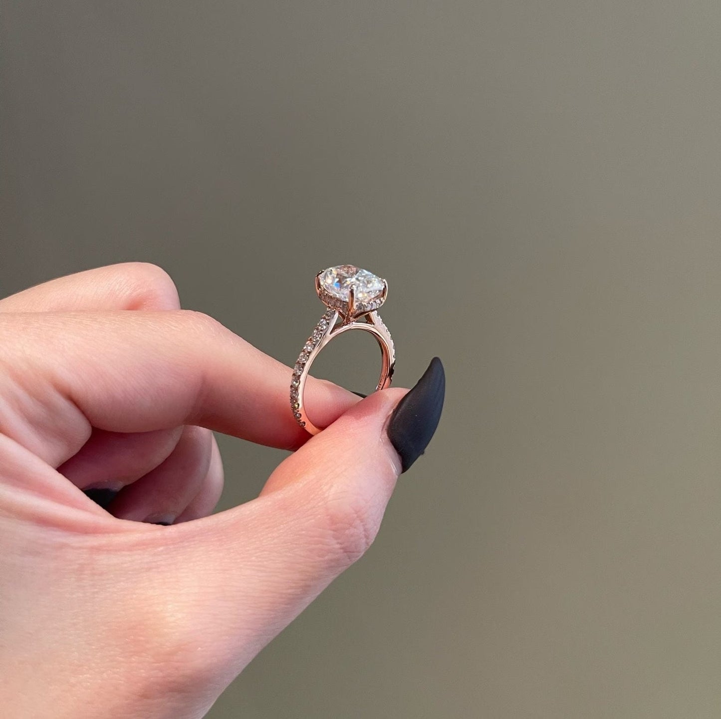 1.0 ct Round cut Gabriel Halo Moissanite solitaire Engagement Ring