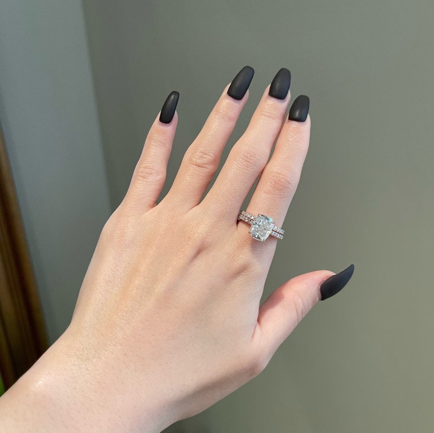 1.0 ct Round cut Gabriel Halo Moissanite solitaire Engagement Ring