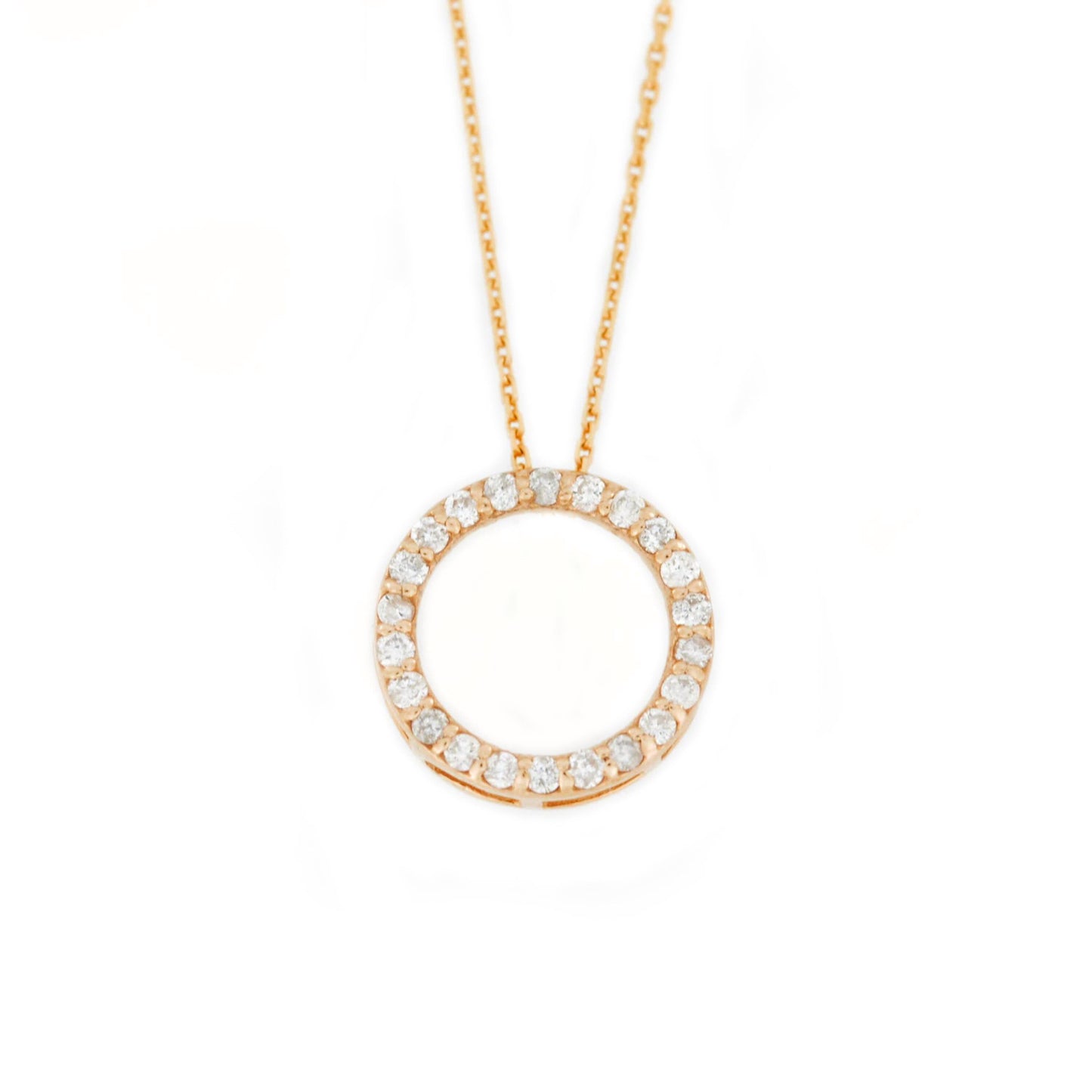 0.13TCW Open Circle Moissanite Diamond Pendant for Women