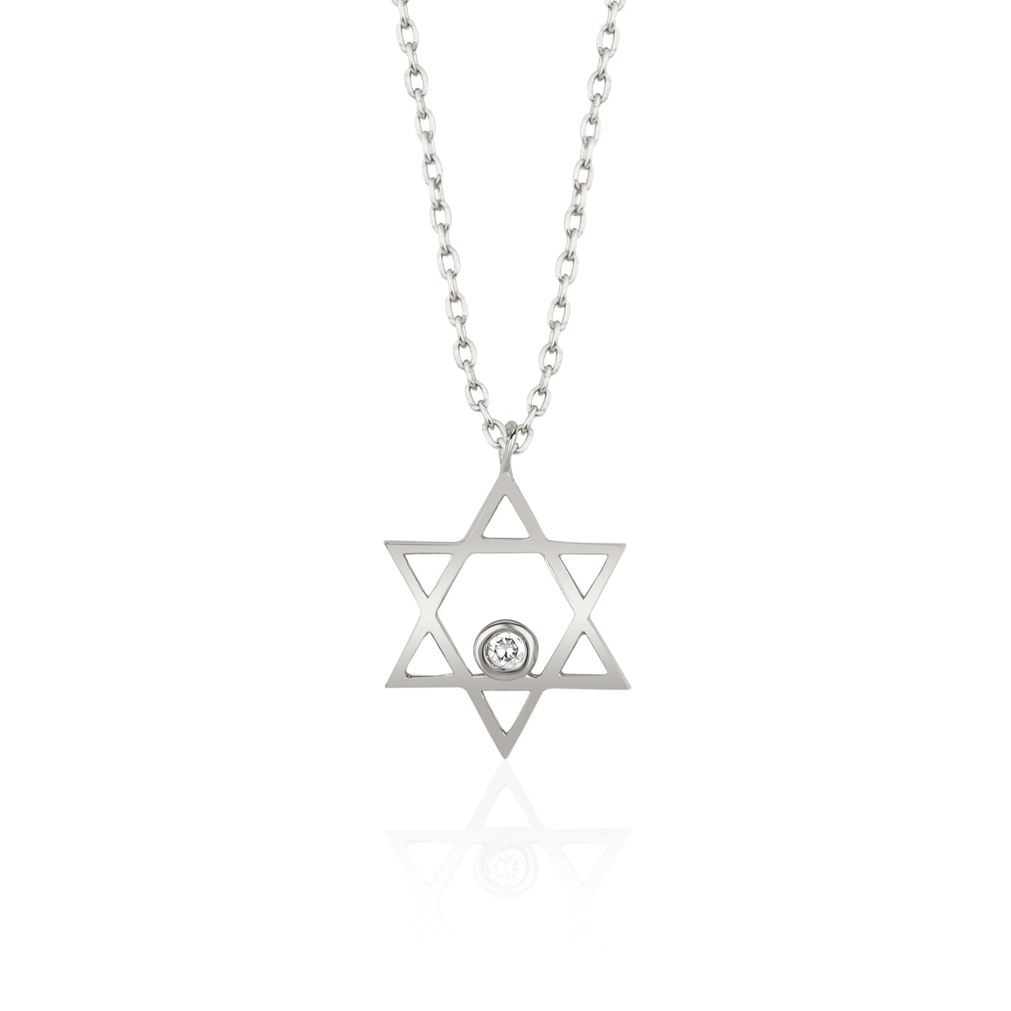 Star of David Moissanite Diamond Necklace for Her