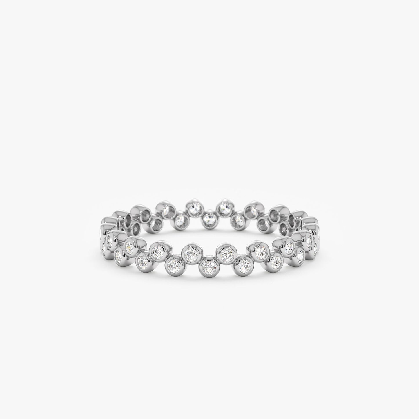 Bezel Set Round Cut Diamond Full Eternity Wedding Band for Women