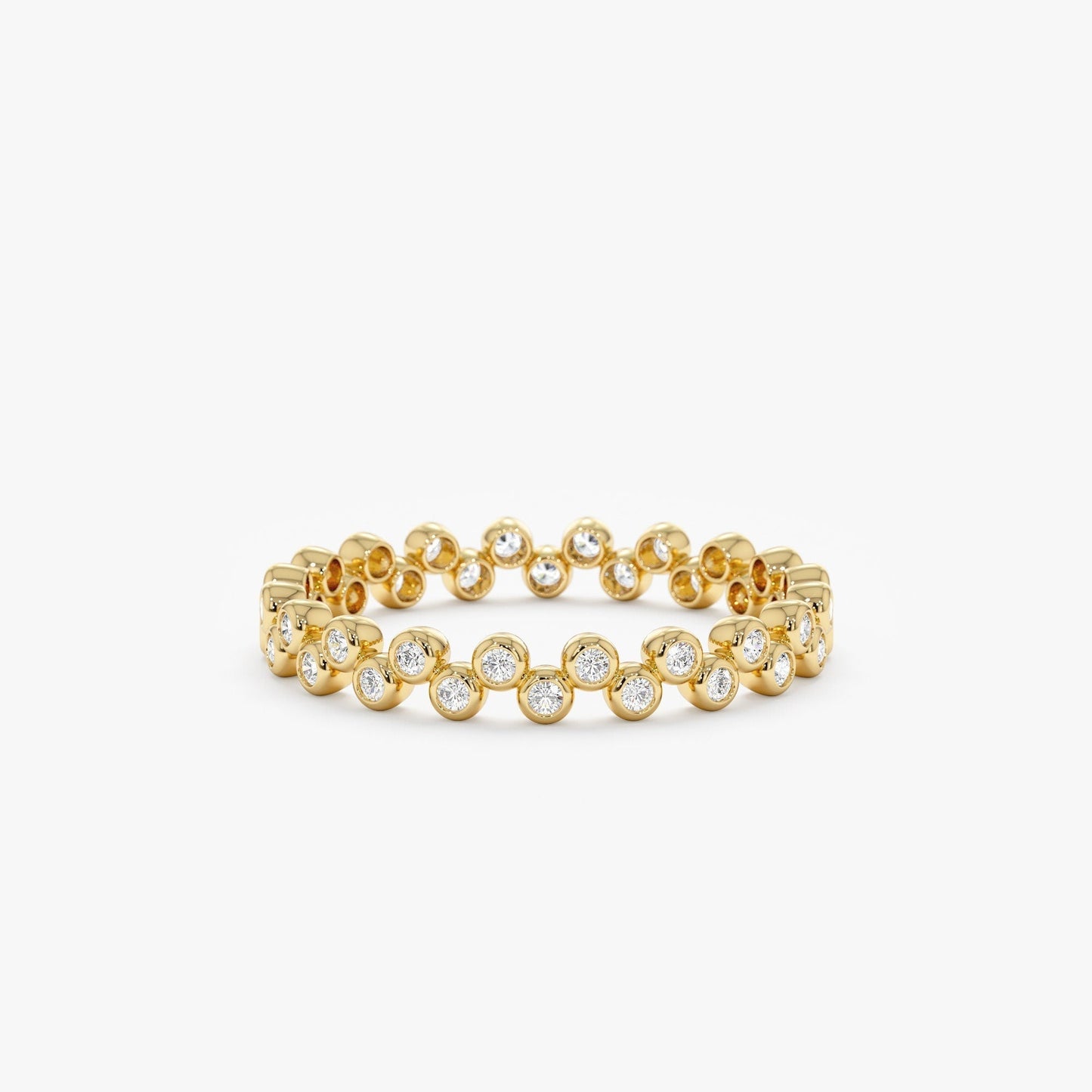 Bezel Set Round Cut Diamond Full Eternity Wedding Band for Women