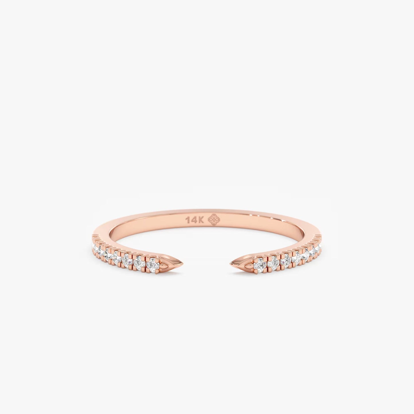 0.18CT Round Open Moissanite Diamond Wedding Band In 18K Yellow Gold