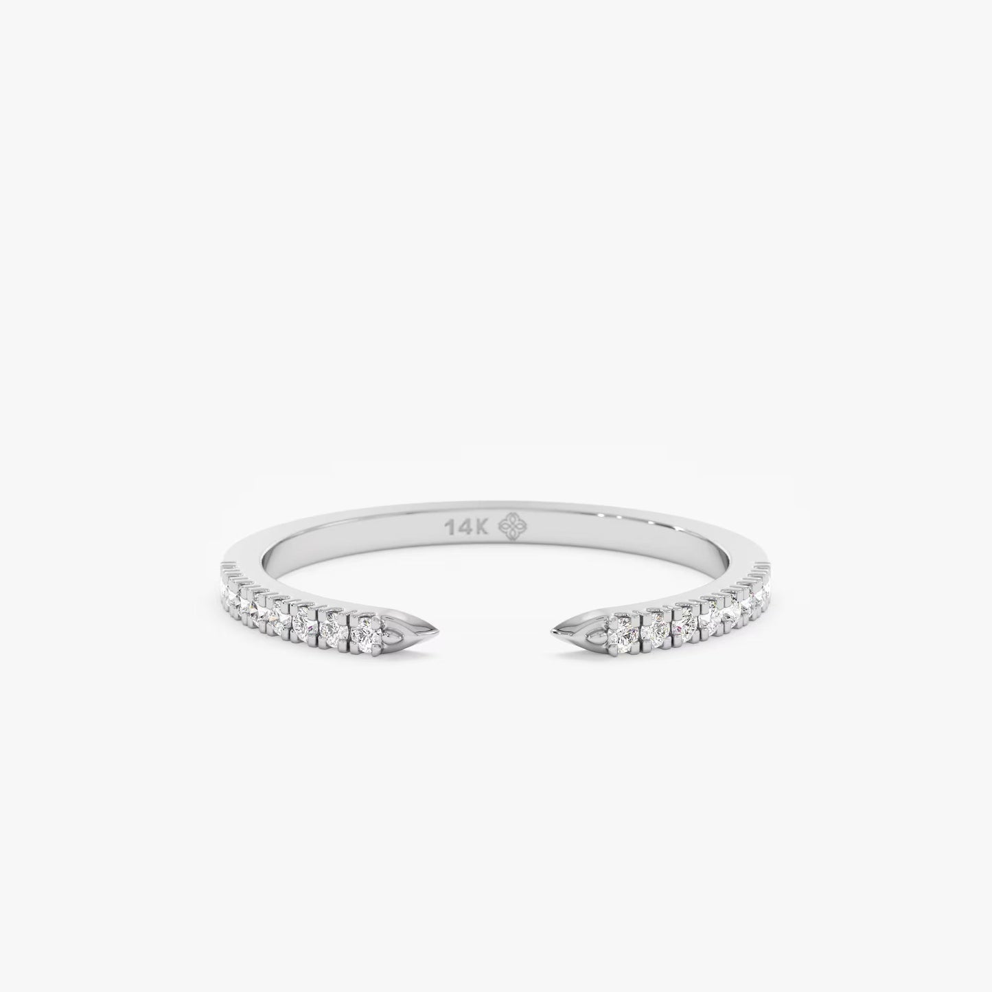 0.18CT Round Open Moissanite Diamond Wedding Band In 18K Yellow Gold