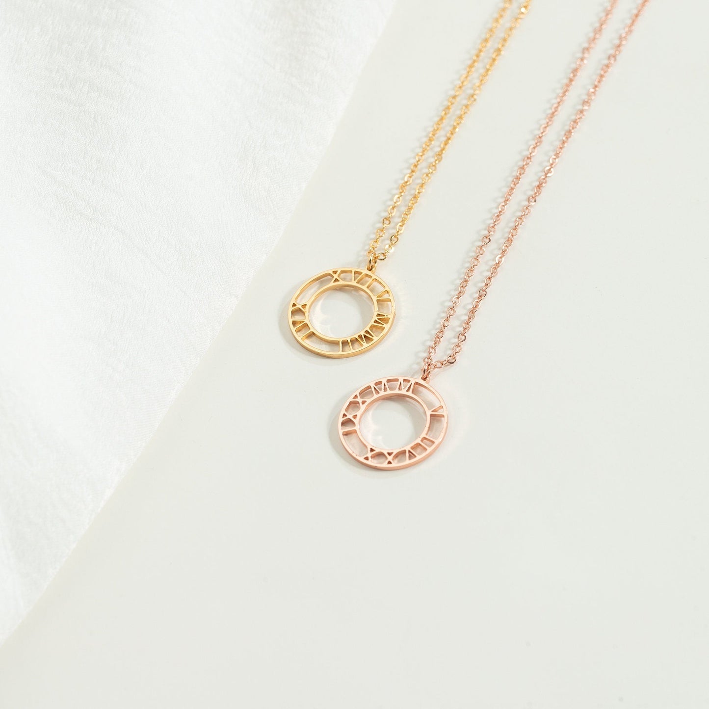 Custom Roman Numerals Minimalist Necklace for Her