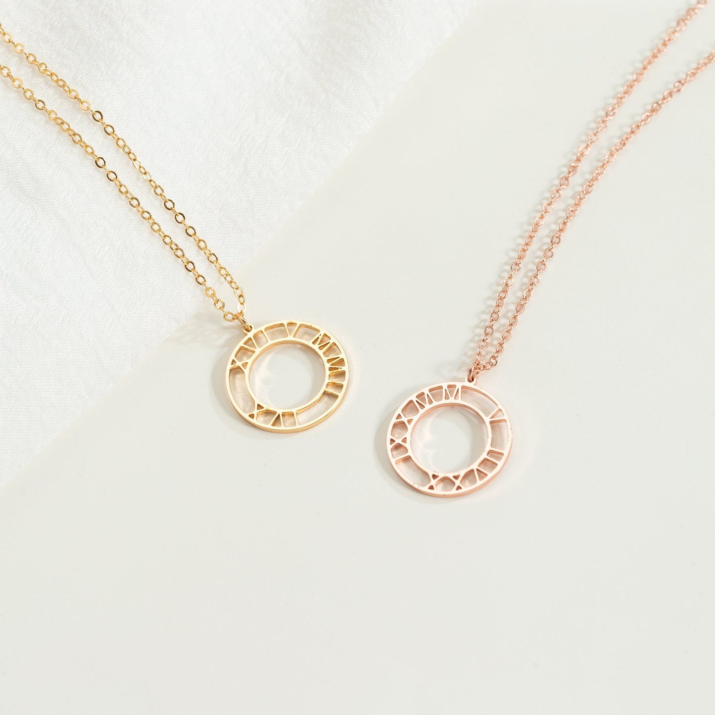 Custom Roman Numerals Minimalist Necklace for Her