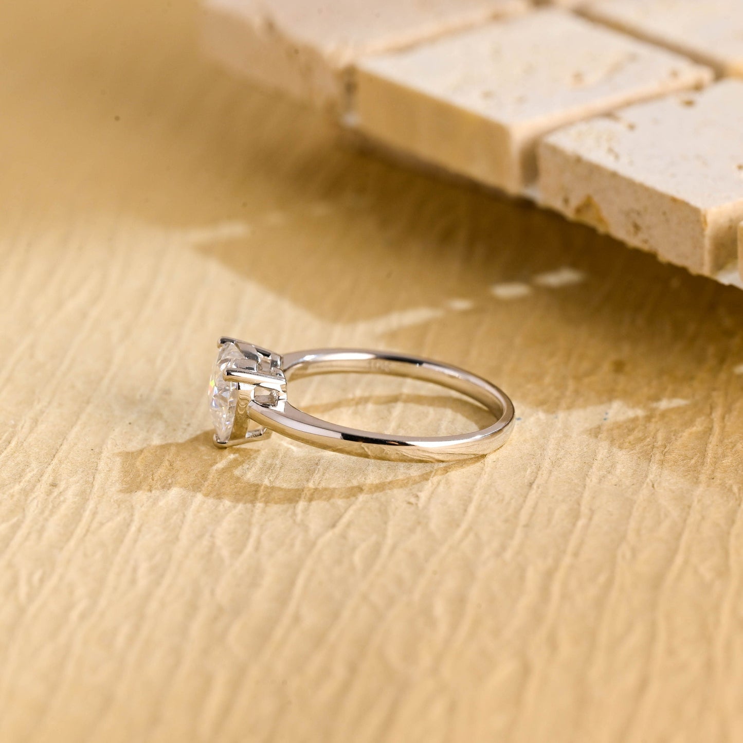 1.50 CT Heart Cut Diamond Solitaire Moissanite Engagement Ring