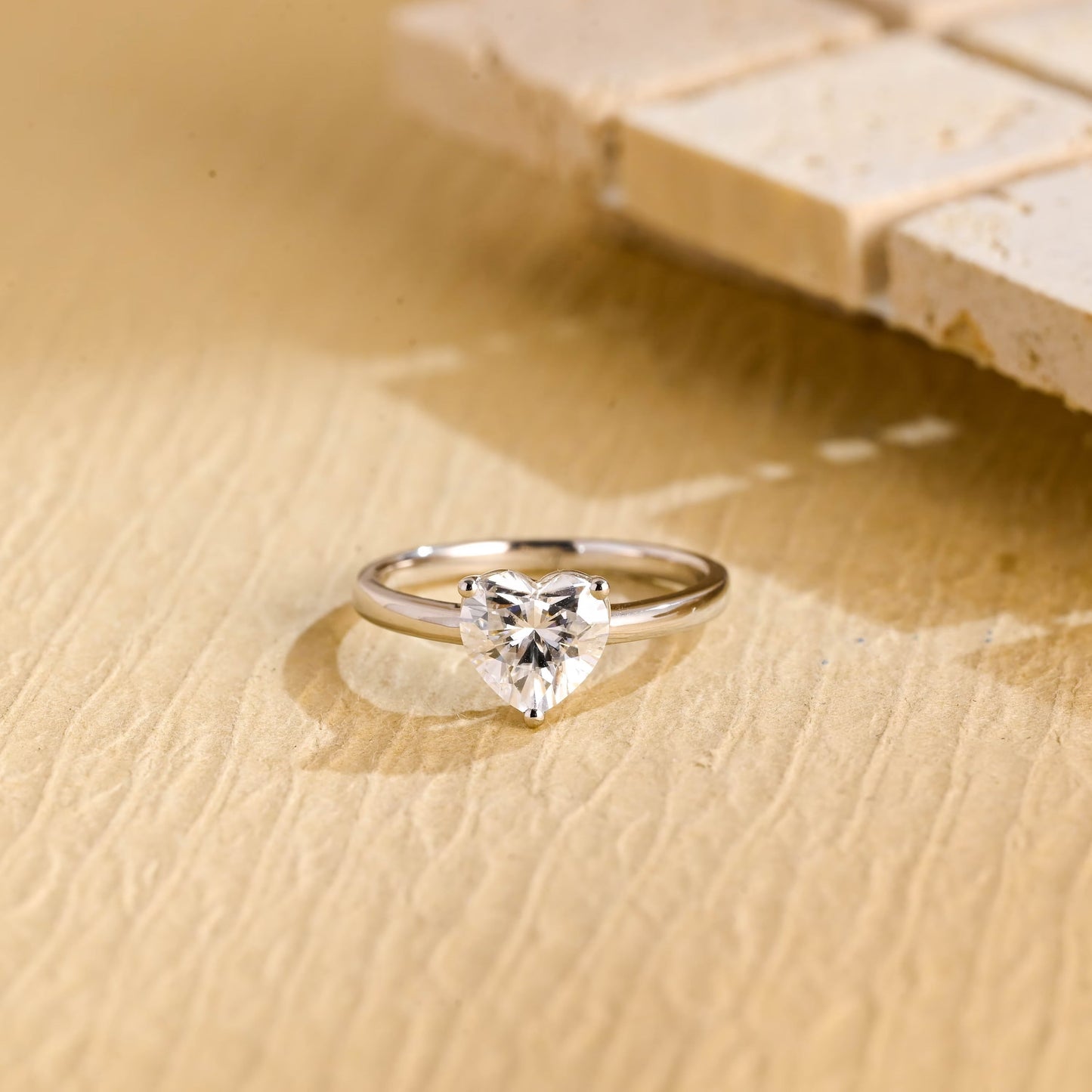 1.50 CT Heart Cut Diamond Solitaire Moissanite Engagement Ring
