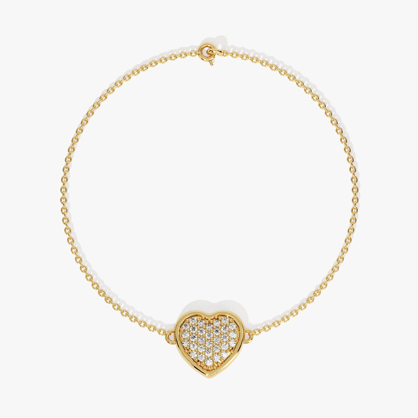 Round Cut Diamond Heart Bracelet For Her