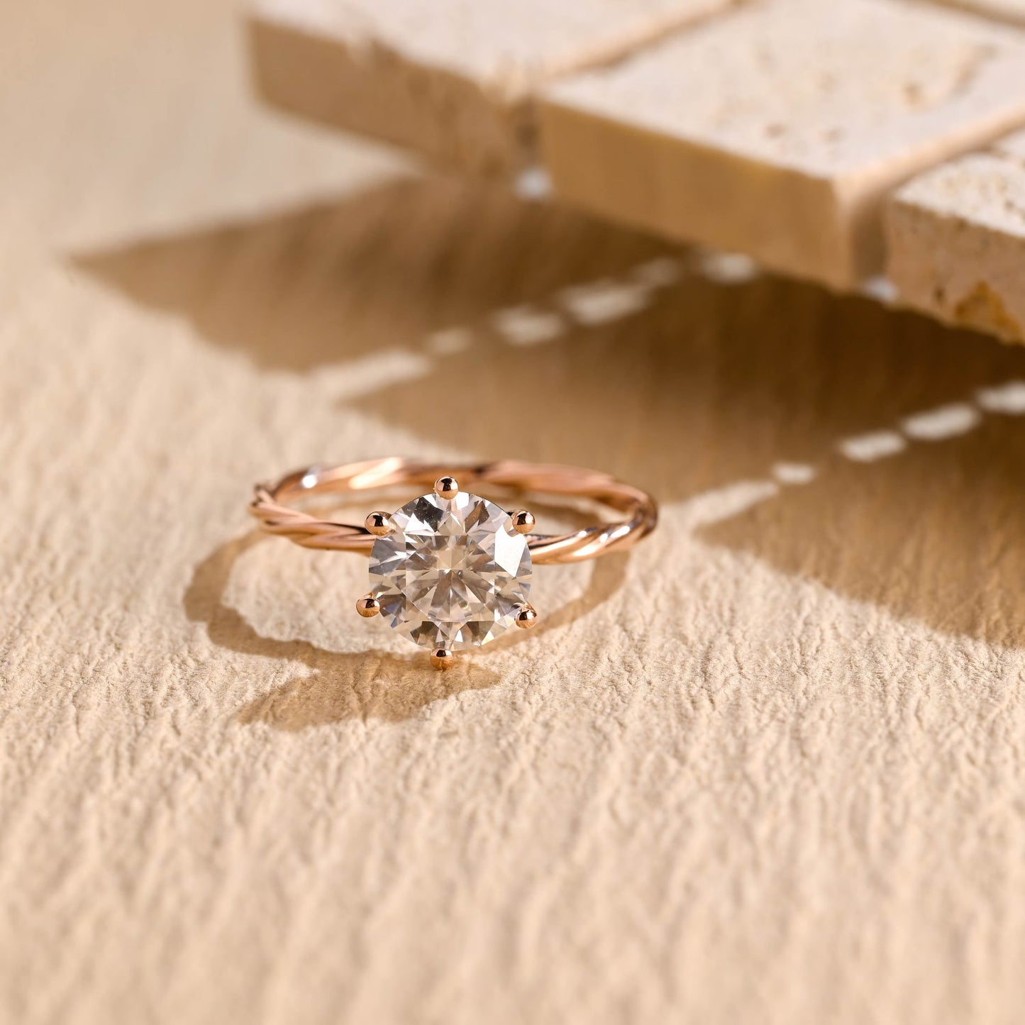 1.50 CT Round Brilliant Cut Solitaire Moissanite Engagement Ring