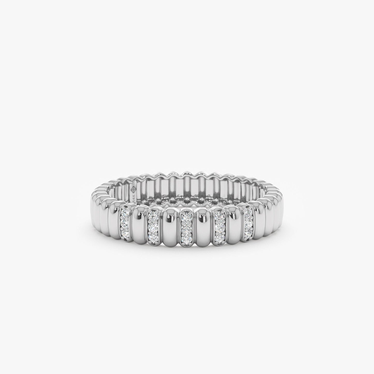 Round Cut Diamond Half Eternity Unique Wedding Ring for Her