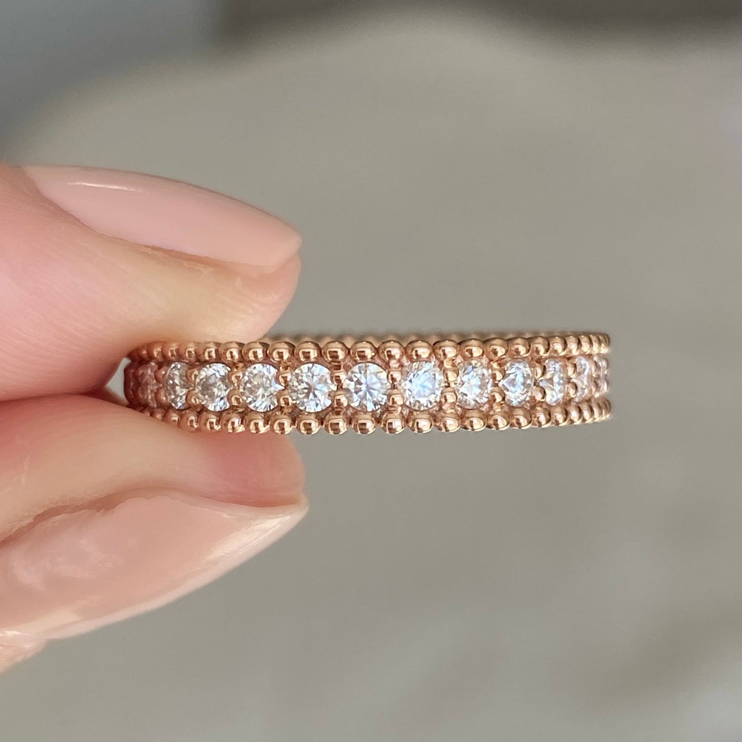 4mm Round Brilliant Diamond Moissanite Wedding Ring