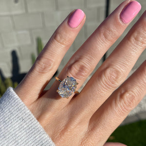 6.2CT Oval Diamond Solitaire Moissanite Engagement Ring