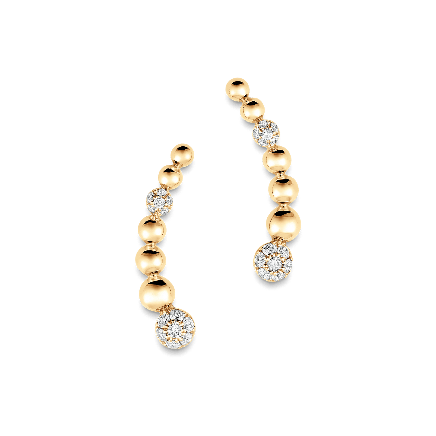 0.12 TCW Round Moissanite Diamond Ear Crawler Earrings