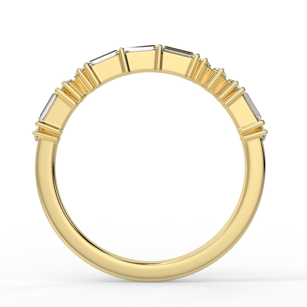 0.30 TCW Baguette & Round Moissanite Alternative Diamond Wedding Band