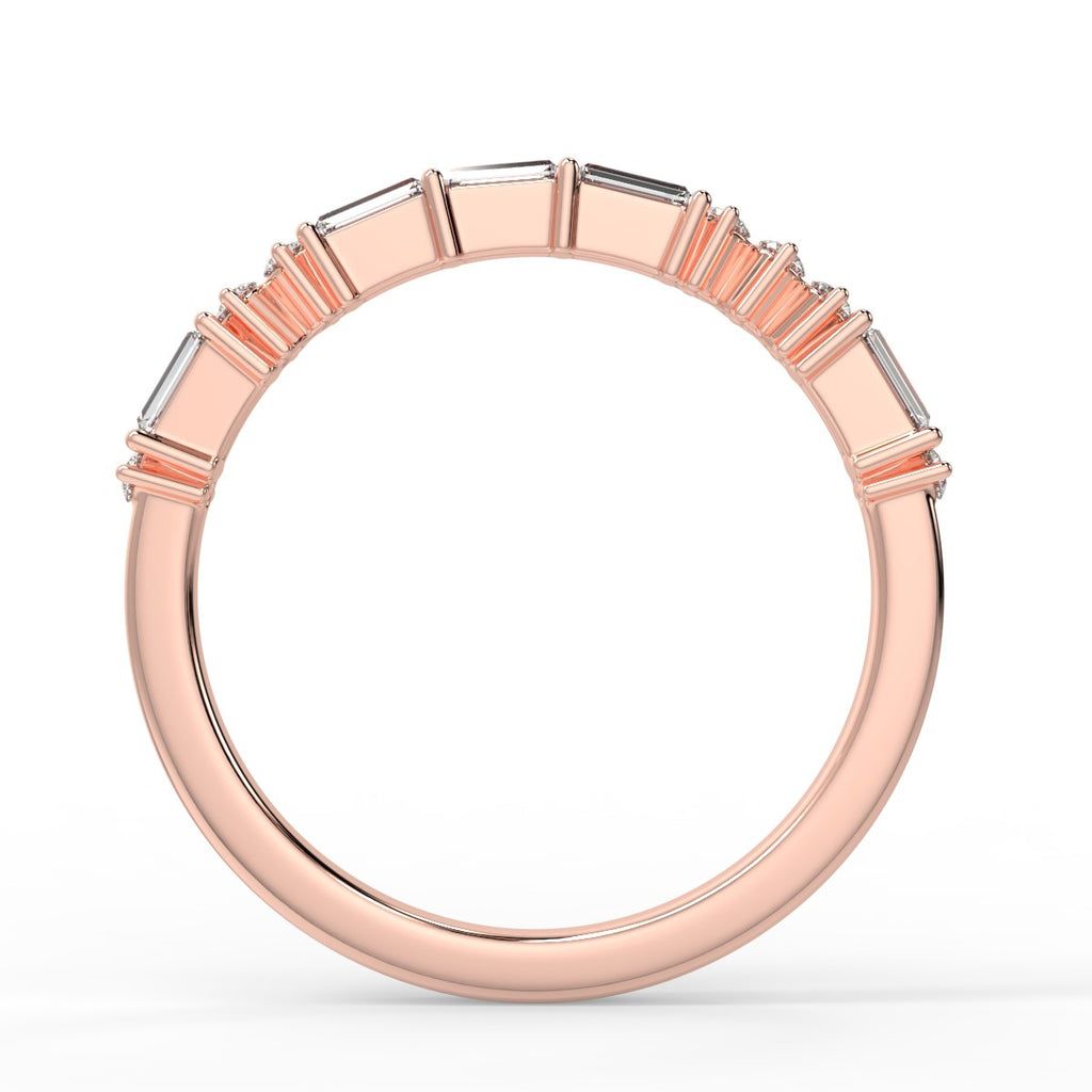 0.30 TCW Baguette & Round Moissanite Alternative Diamond Wedding Band