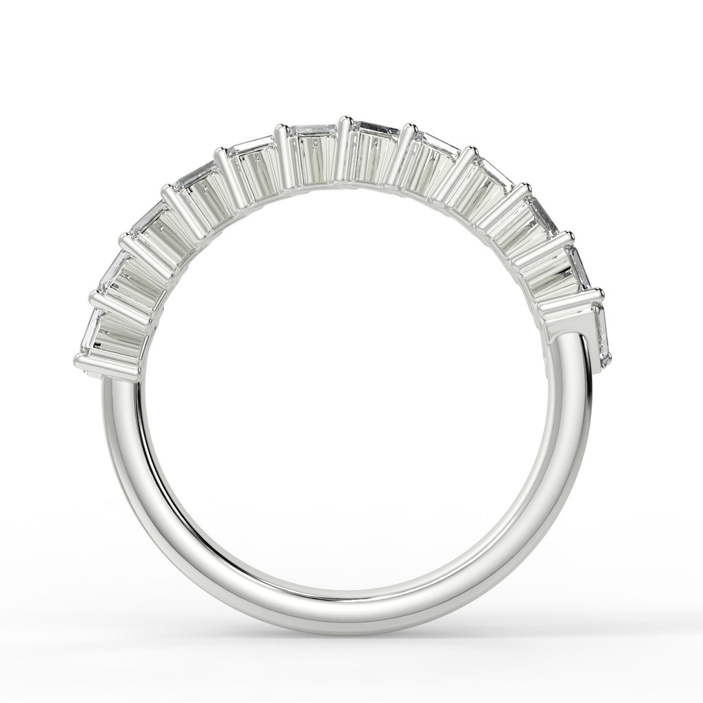 0.64 TCW Baguette Moissanite Half Eternity Wedding Band