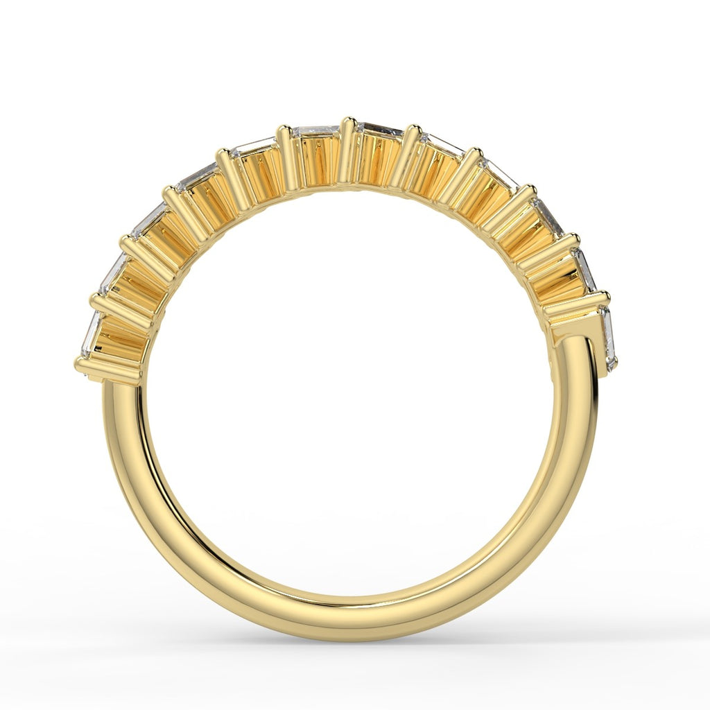0.64 TCW Baguette Moissanite Half Eternity Wedding Band
