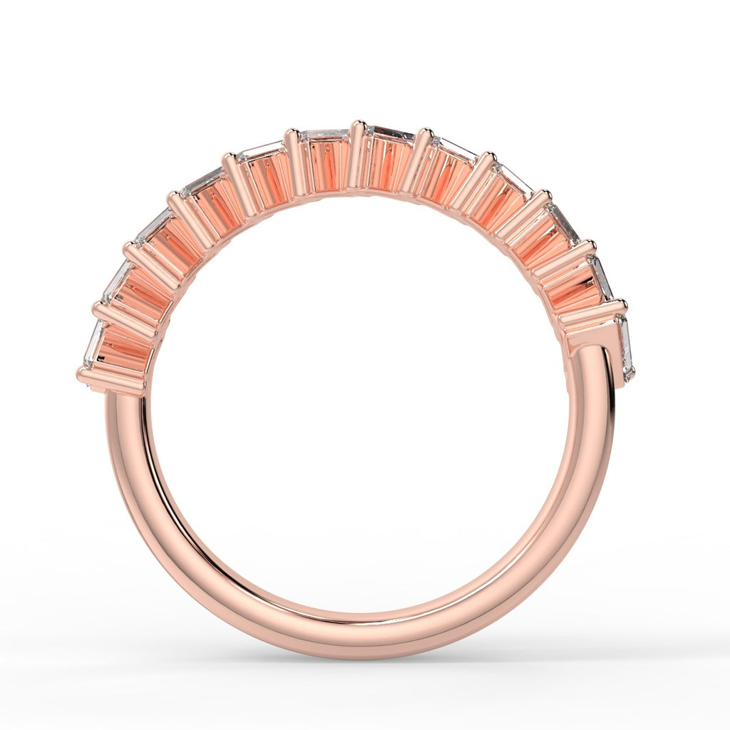 0.64 TCW Baguette Moissanite Half Eternity Wedding Band