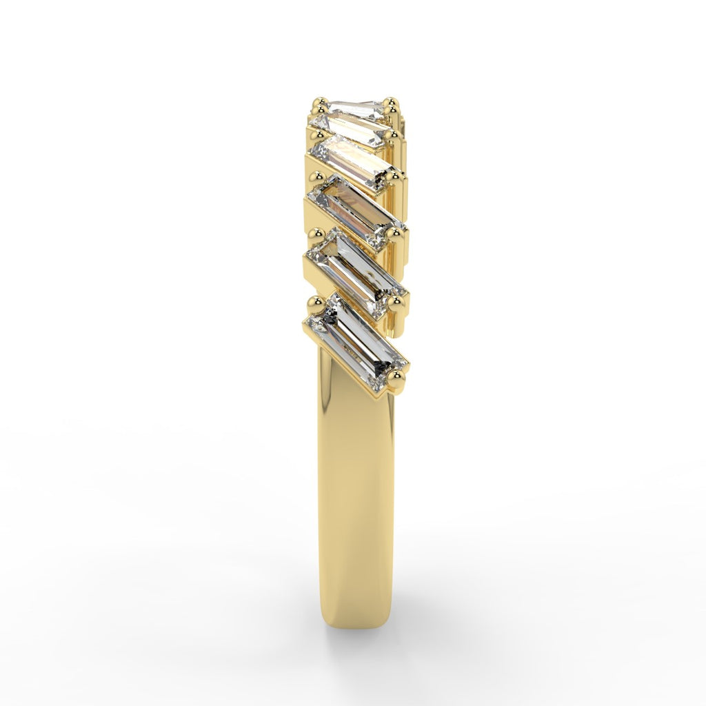 0.64 TCW Baguette Moissanite Half Eternity Wedding Band