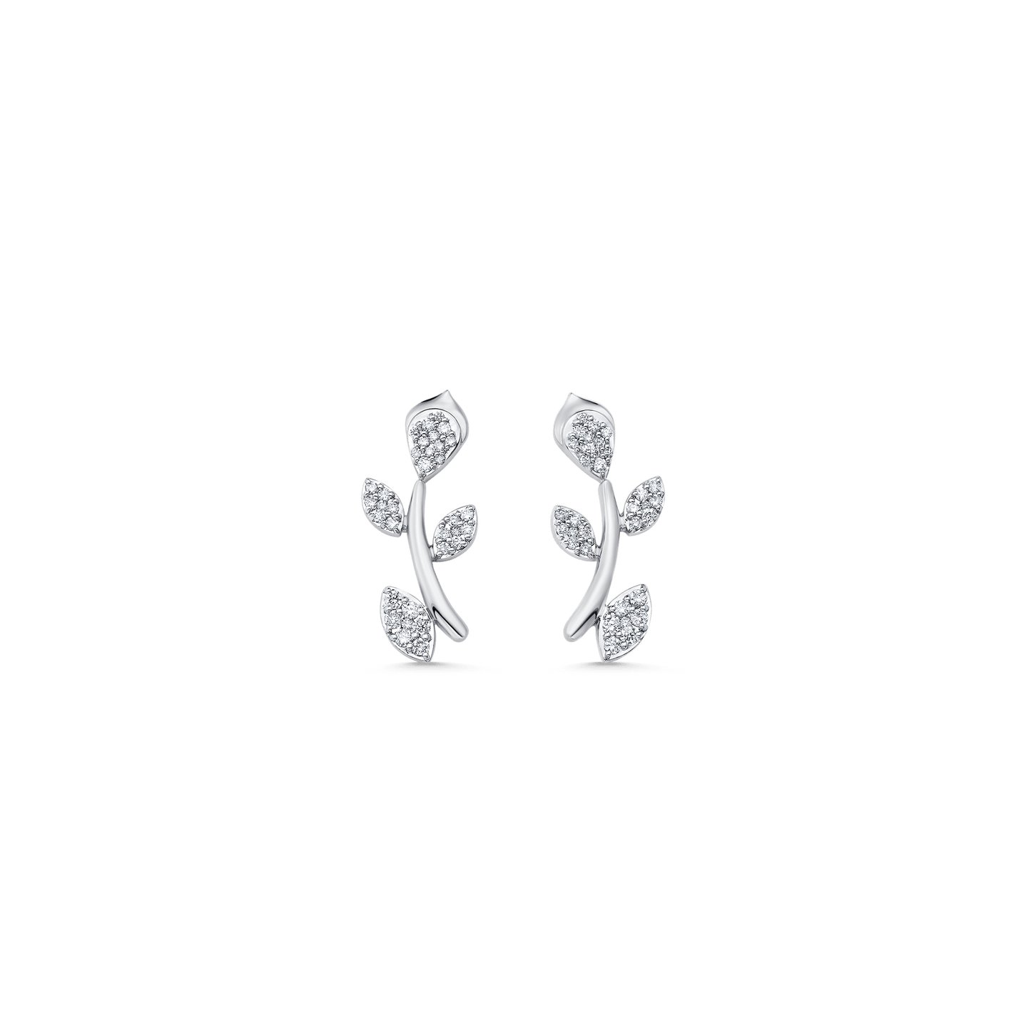 0.22 TCW Round Moissanite Diamond Ear Crawler Earrings
