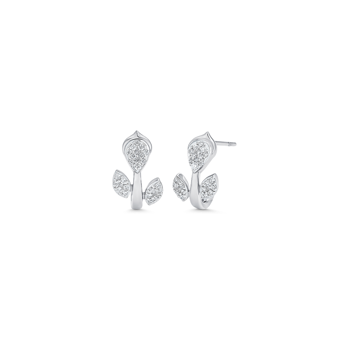0.24 TCW Round Moissanite Diamond Huggie Earrings