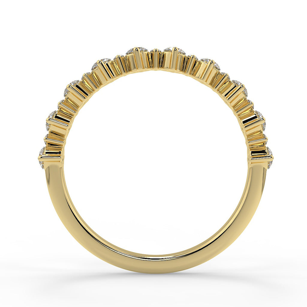 0.64 TCW Round Moissanite Cluster Style Wedding Band