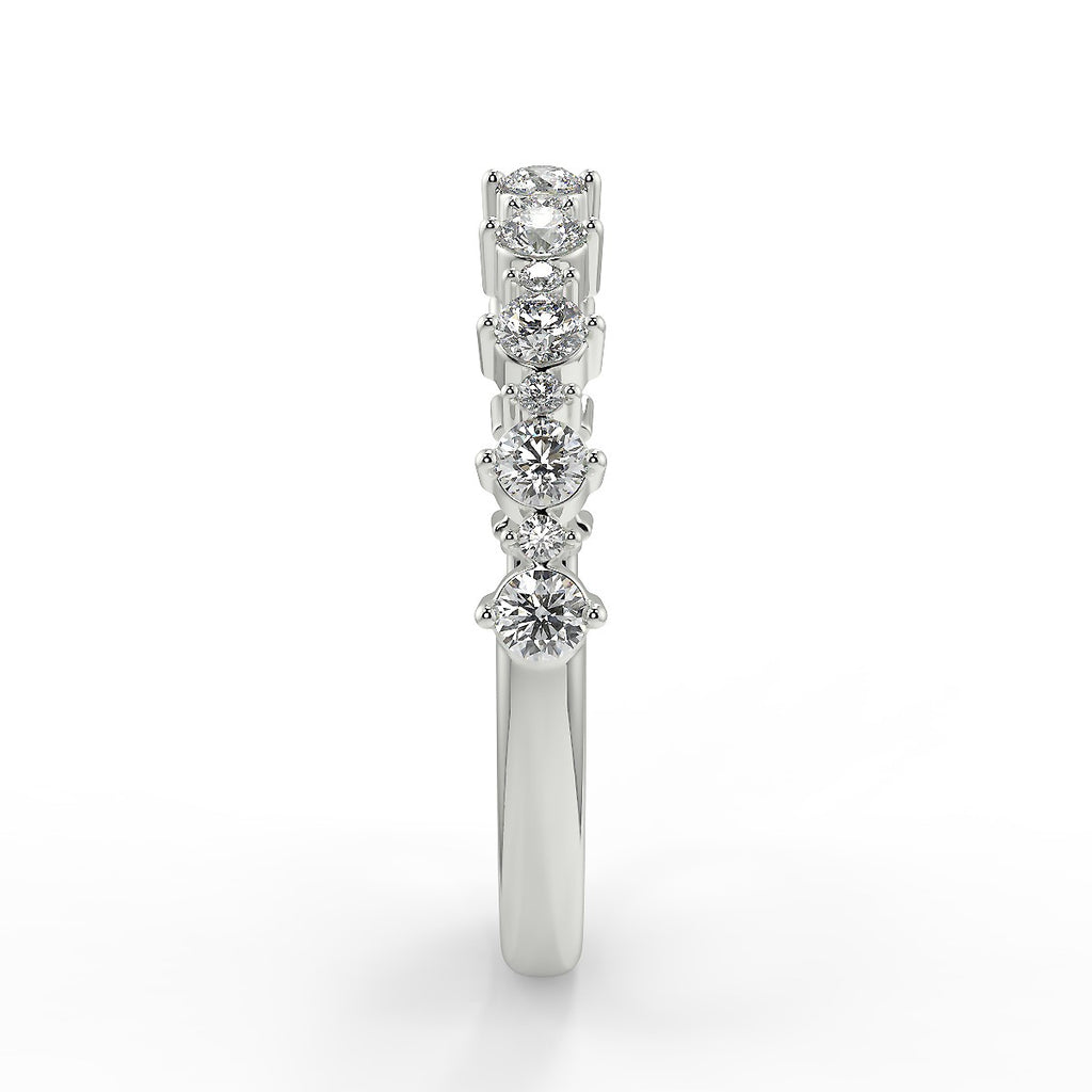 0.64 TCW Round Moissanite Cluster Style Wedding Band