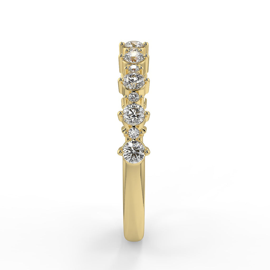 0.64 TCW Round Moissanite Cluster Style Wedding Band