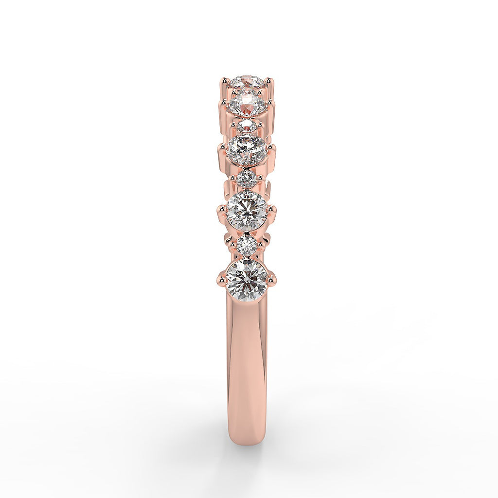 0.64 TCW Round Moissanite Cluster Style Wedding Band