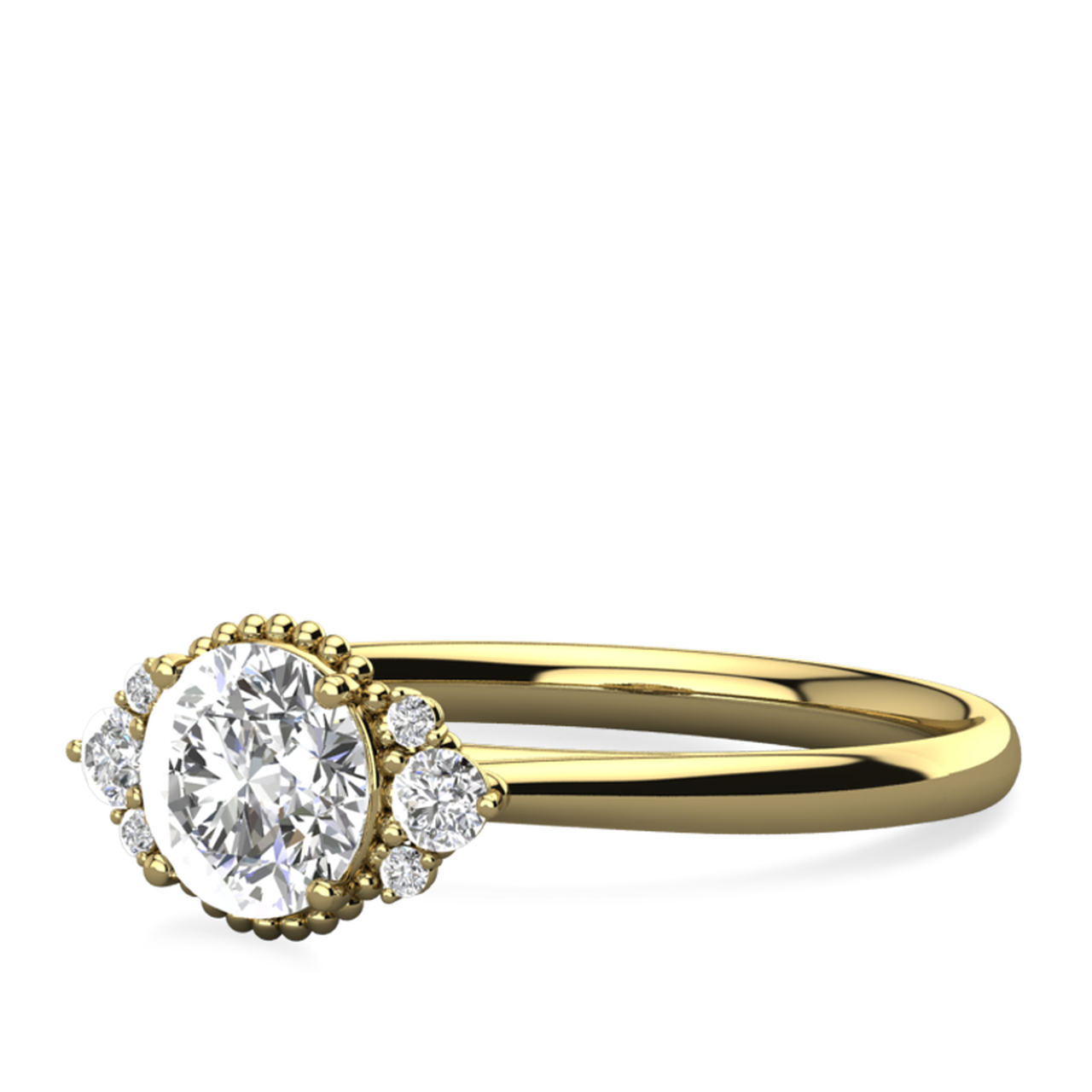 1.50ct-2.50ct Round Cut Vintage Inspired Moissanite Diamond Engagement Ring
