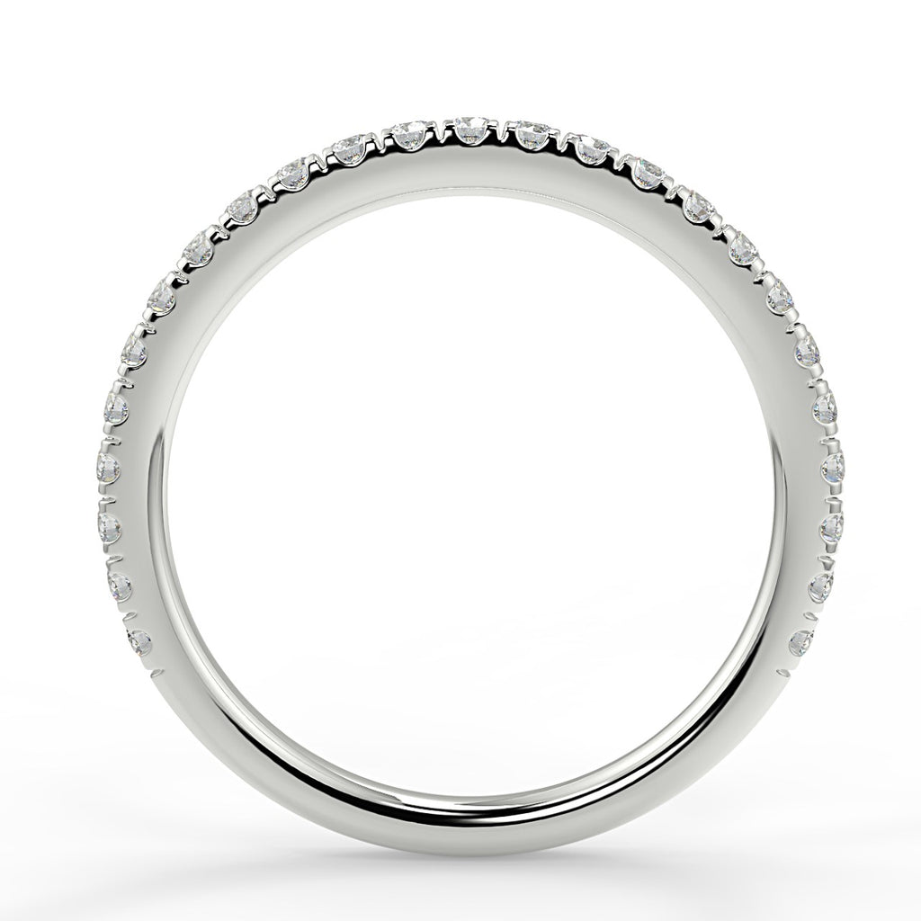 0.26 TCW Round Moissanite Half Eternity Wedding Band
