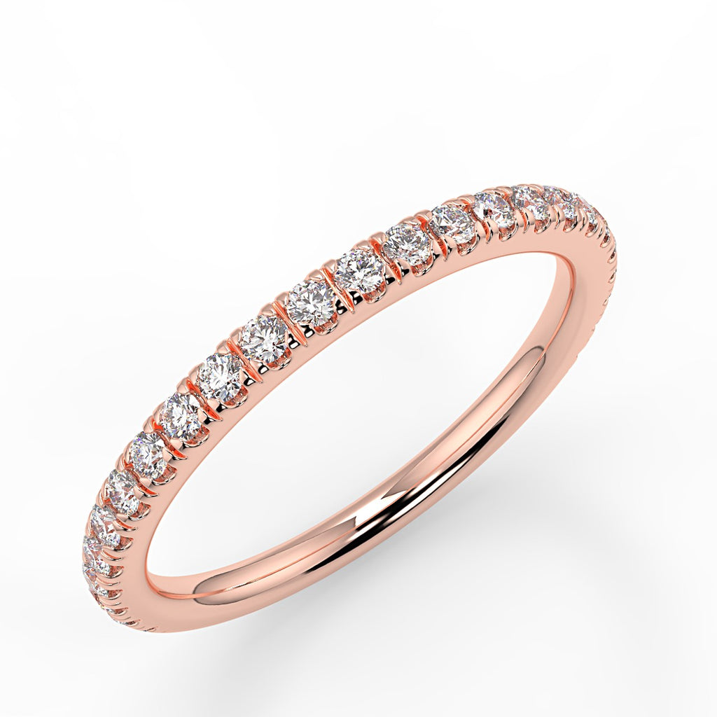 0.26 TCW Round Moissanite Half Eternity Wedding Band