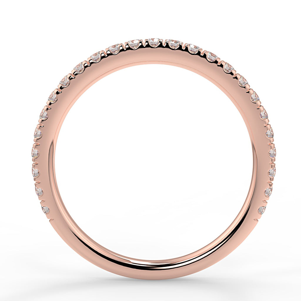 0.26 TCW Round Moissanite Half Eternity Wedding Band