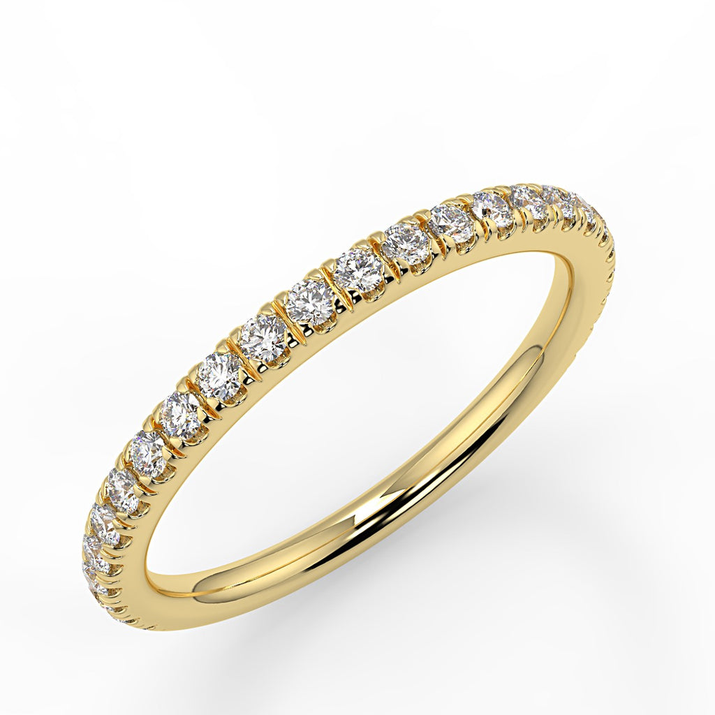 0.26 TCW Round Moissanite Half Eternity Wedding Band