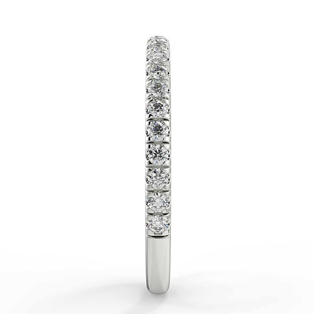 0.26 TCW Round Moissanite Half Eternity Wedding Band