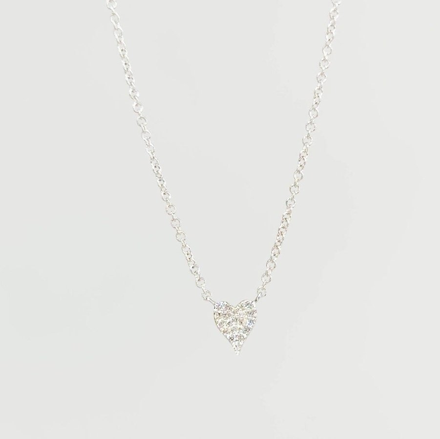 0.05TCW Round Moissanite Heart Necklace
