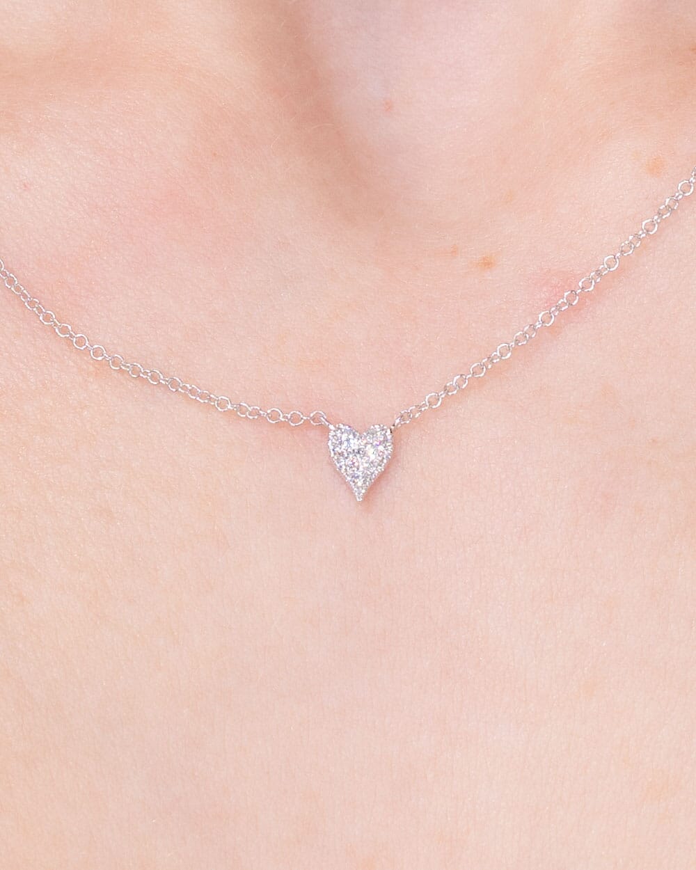0.05TCW Round Moissanite Heart Necklace