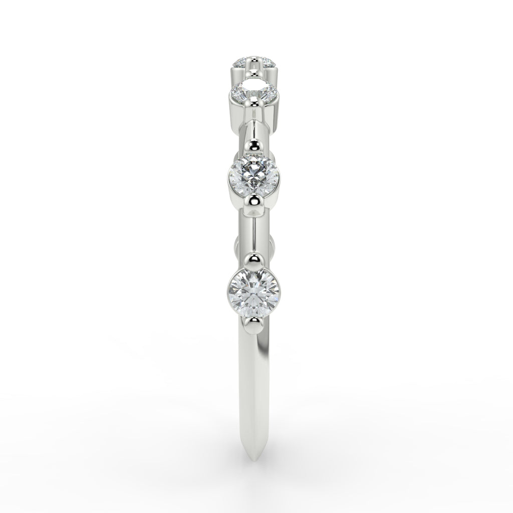 0.28 TCW Round Moissanite Dainty Wedding Band
