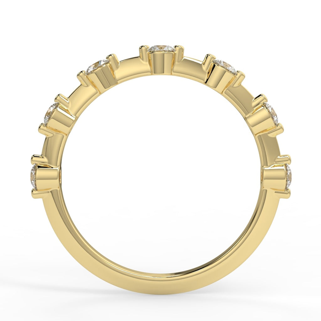 0.28 TCW Round Moissanite Dainty Wedding Band