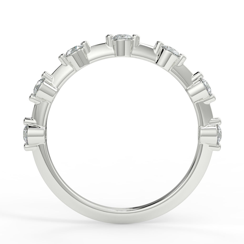 0.28 TCW Round Moissanite Dainty Wedding Band