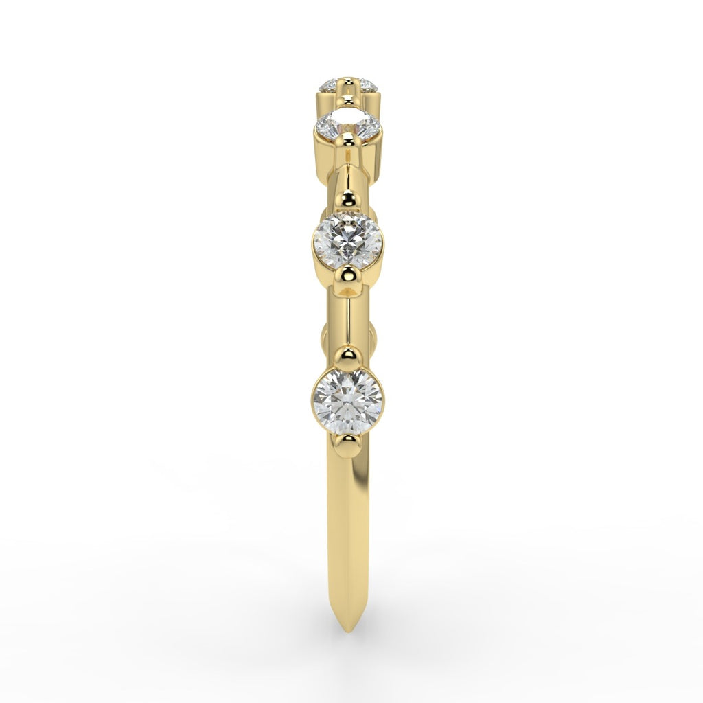 0.28 TCW Round Moissanite Dainty Wedding Band