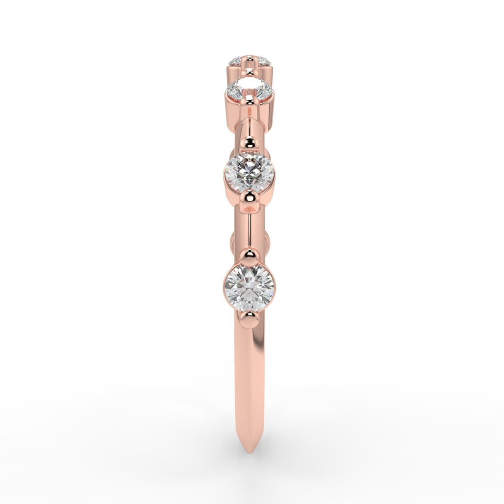 0.28 TCW Round Moissanite Dainty Wedding Band