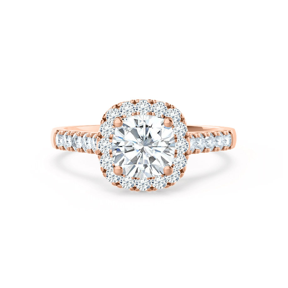 1.10 CT Cushion Shaped Moissanite Halo Style Engagement Ring