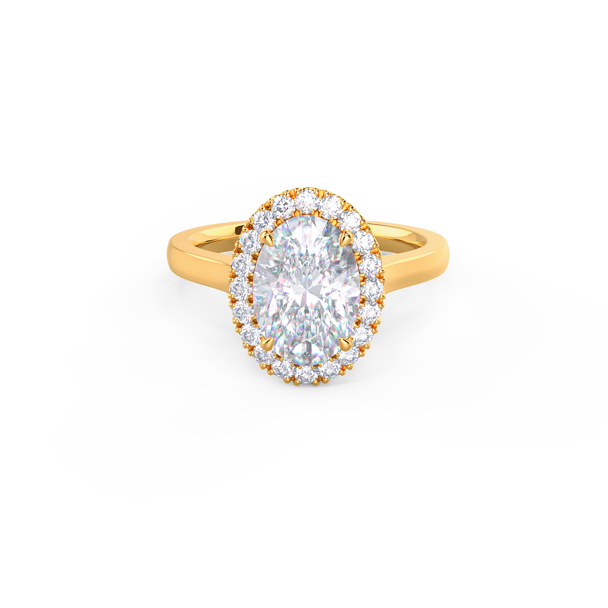 2.0CT Oval Cut Moissanite Halo Diamond Engagement Ring