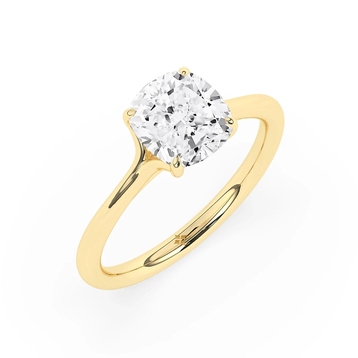 1.0 CT Cushion Cut Solitaire Moissanite Engagement Ring